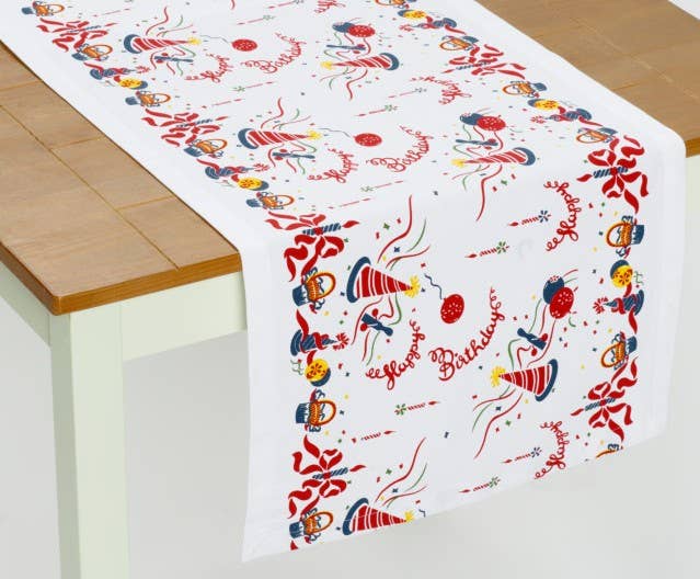 Happy  Birthday Retro 50s Table Runner