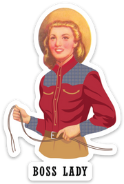 Boss Lady Retro Cowgirl Western Sticker