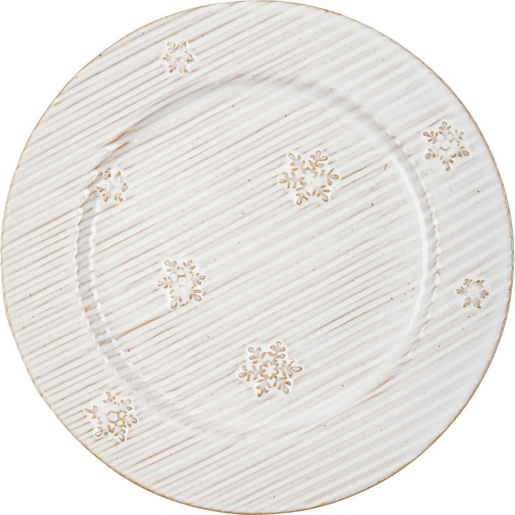 Plate Lg - Ribbed Snowflake