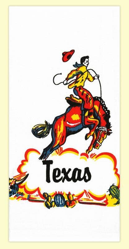 Texas Cowboy Souvenir Kitchen Towel