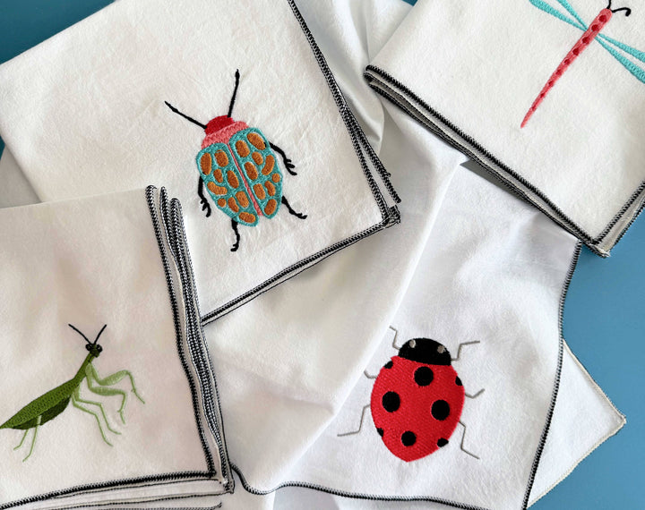 Love Bug Kitchen Towel -  Embroidered