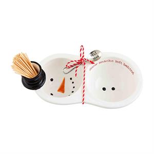 Snowman Double Dish Toothpick Set