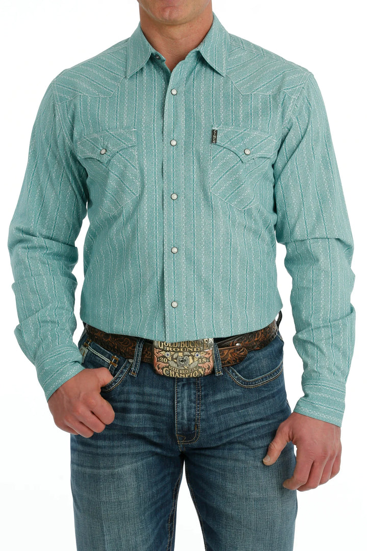 Cinch - Men's Long Sleeve Shirt - Turquoise