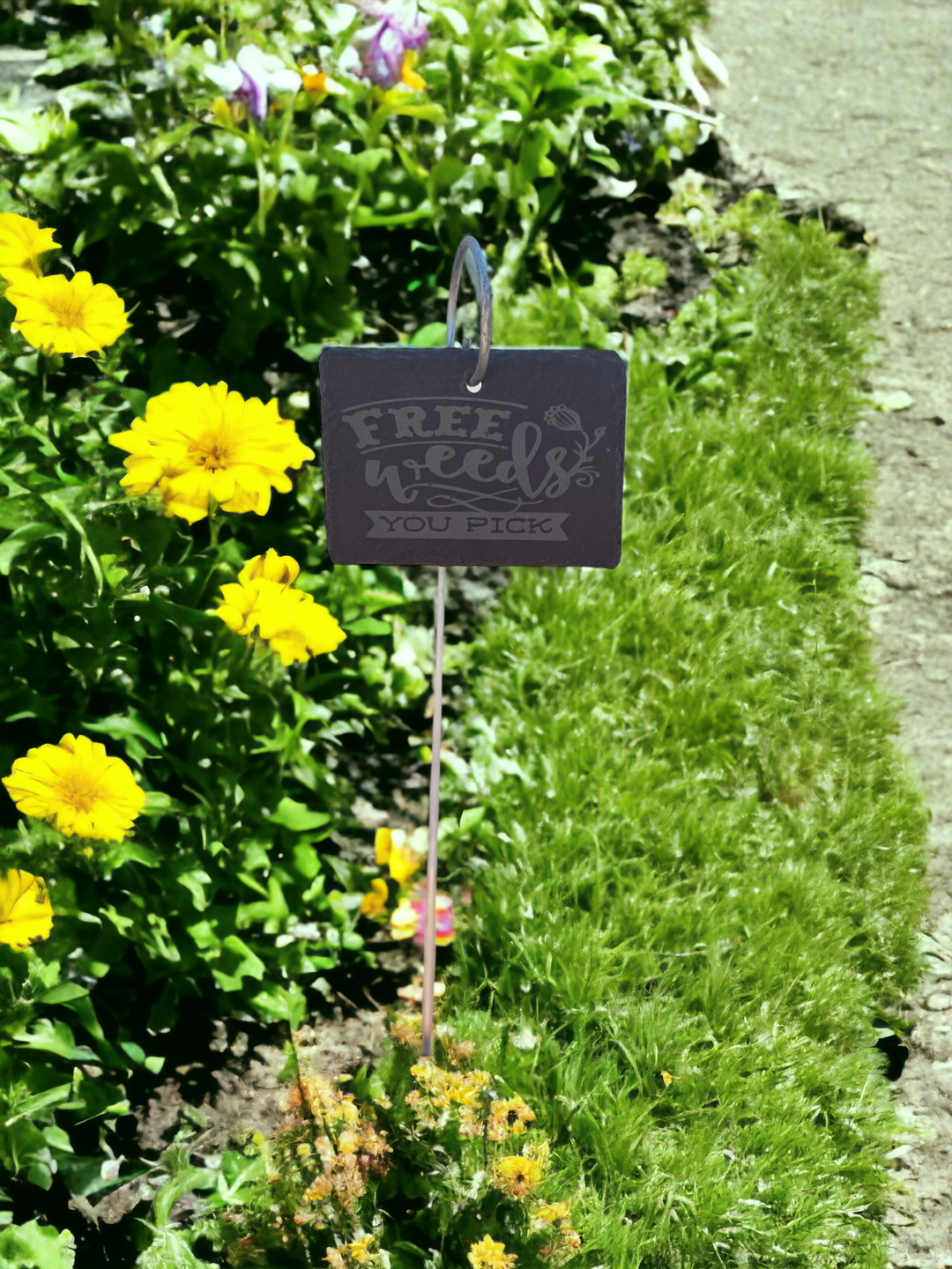 Free Weeds Slate Plant Marker