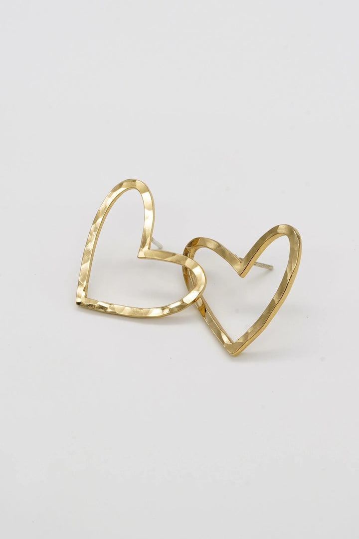 Hammered Hearts Studs