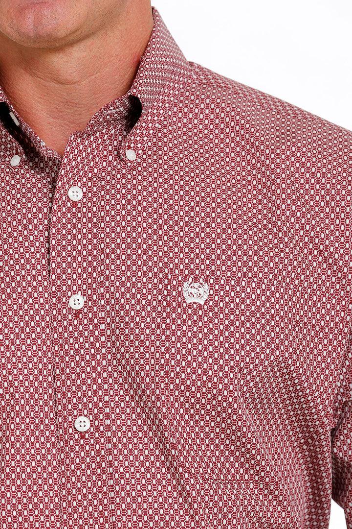 Cinch - Men's Long Sleeve Print Shirt - Red