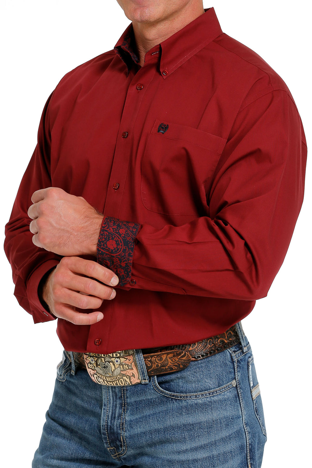 Cinch - Men's Long Sleeve Solid Shirt - Red