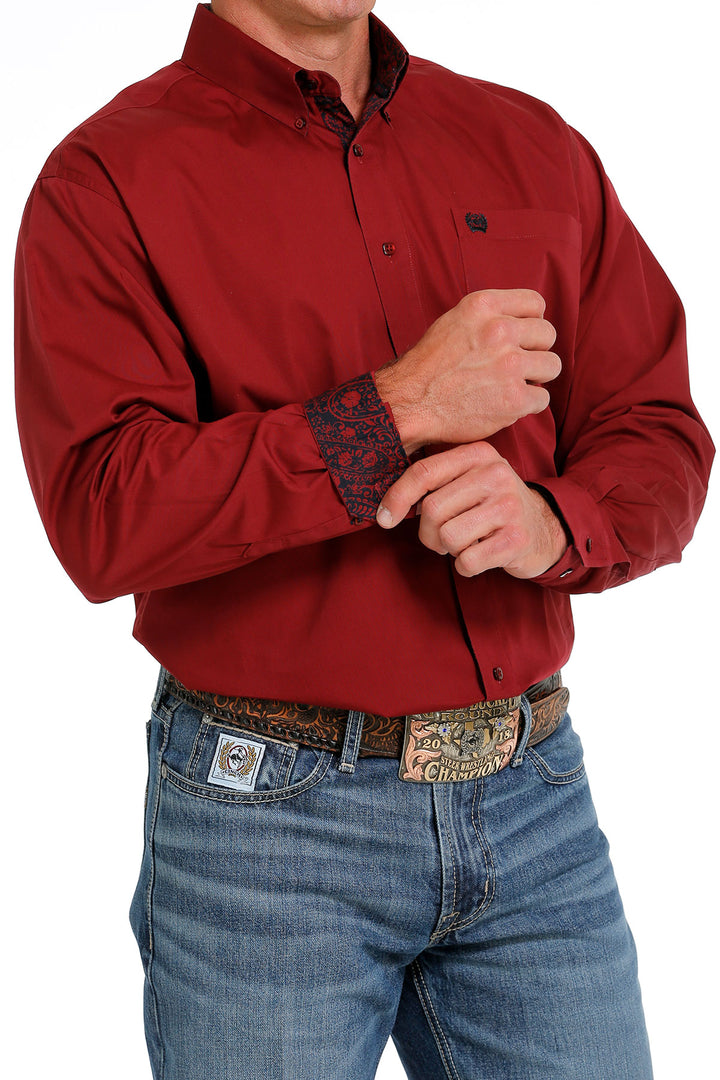 Cinch - Men's Long Sleeve Solid Shirt - Red