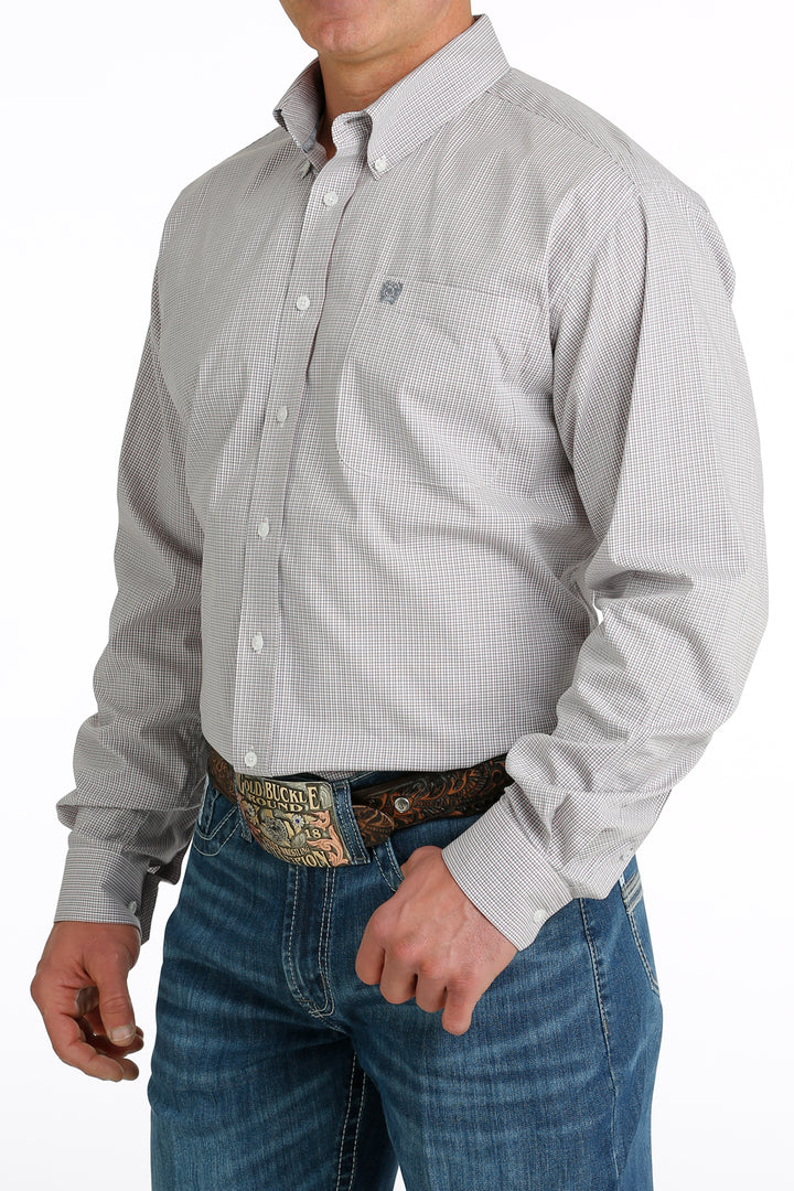 Cinch - Men's Long Sleeve Shirt - White Plaid