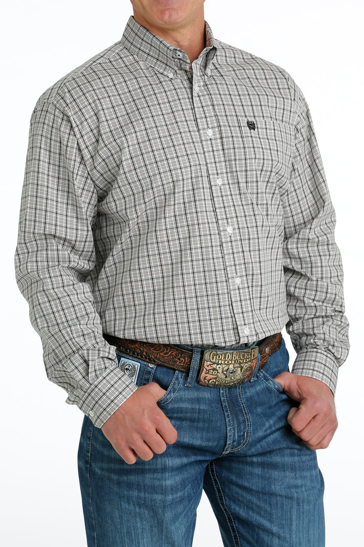 Cinch - Men's Long Sleeve Shirt - White Plaid