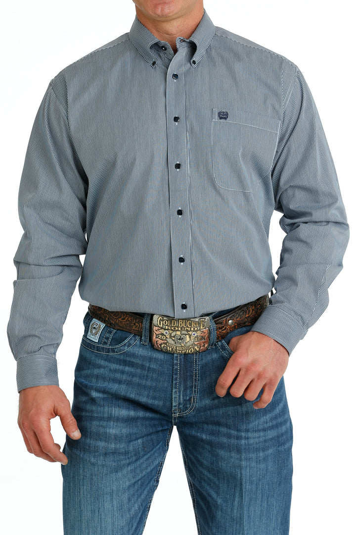 Cinch - Men's Long Sleeve Shirt - Light Blue Stripe