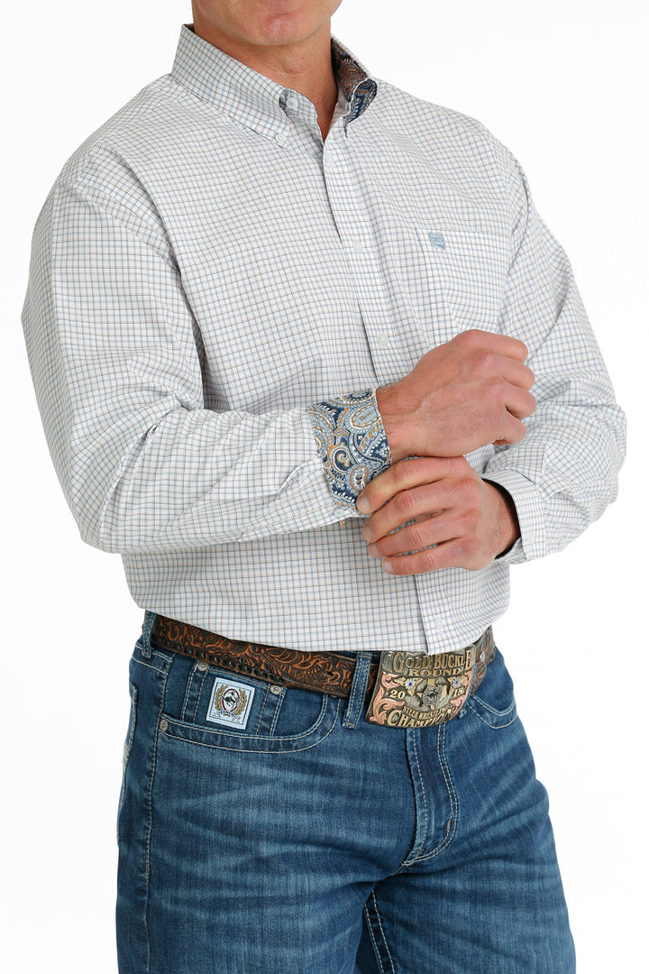 Cinch - Men's Long Sleeve Shirt - White Plaid