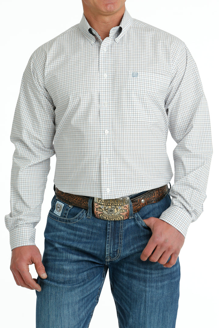 Cinch - Men's Long Sleeve Shirt - White Plaid