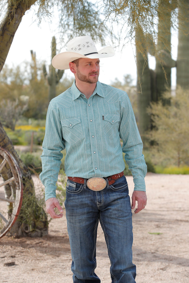 Cinch - Men's Long Sleeve Shirt - Turquoise