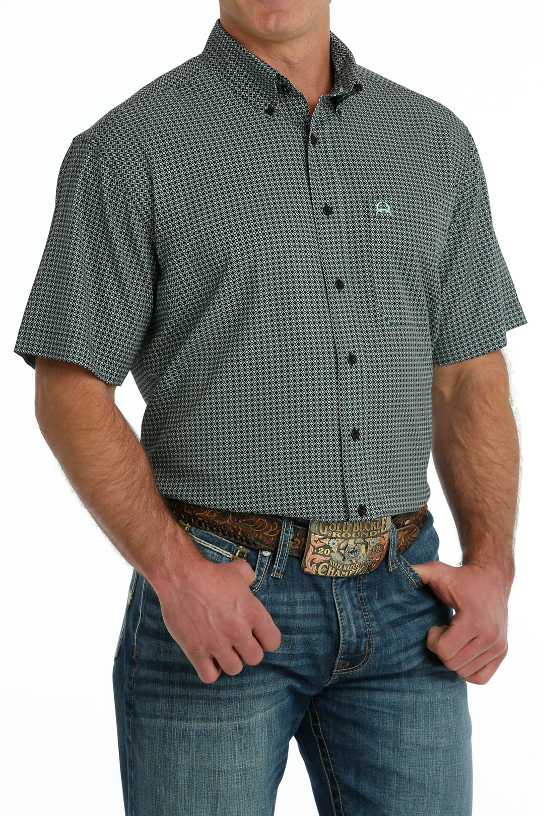 Cinch Men's Short Sleeve Shirt Arena Flex - Black