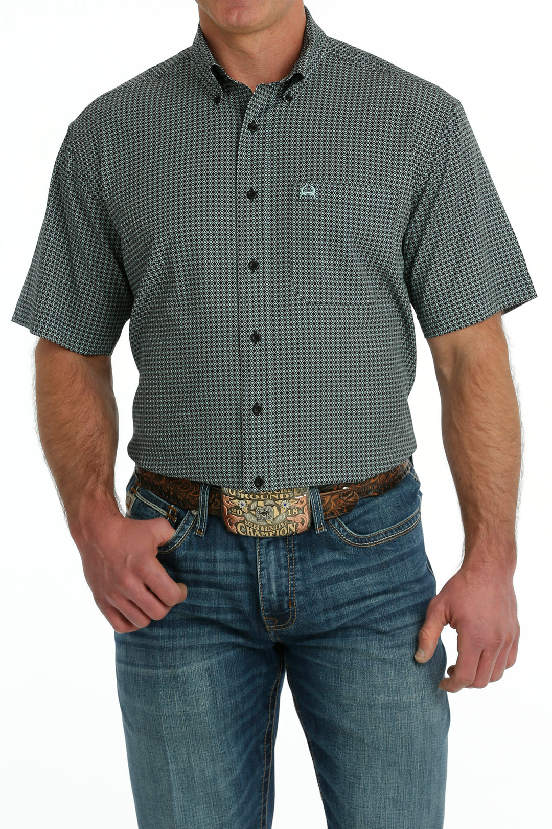 Cinch Men's Short Sleeve Shirt Arena Flex - Black