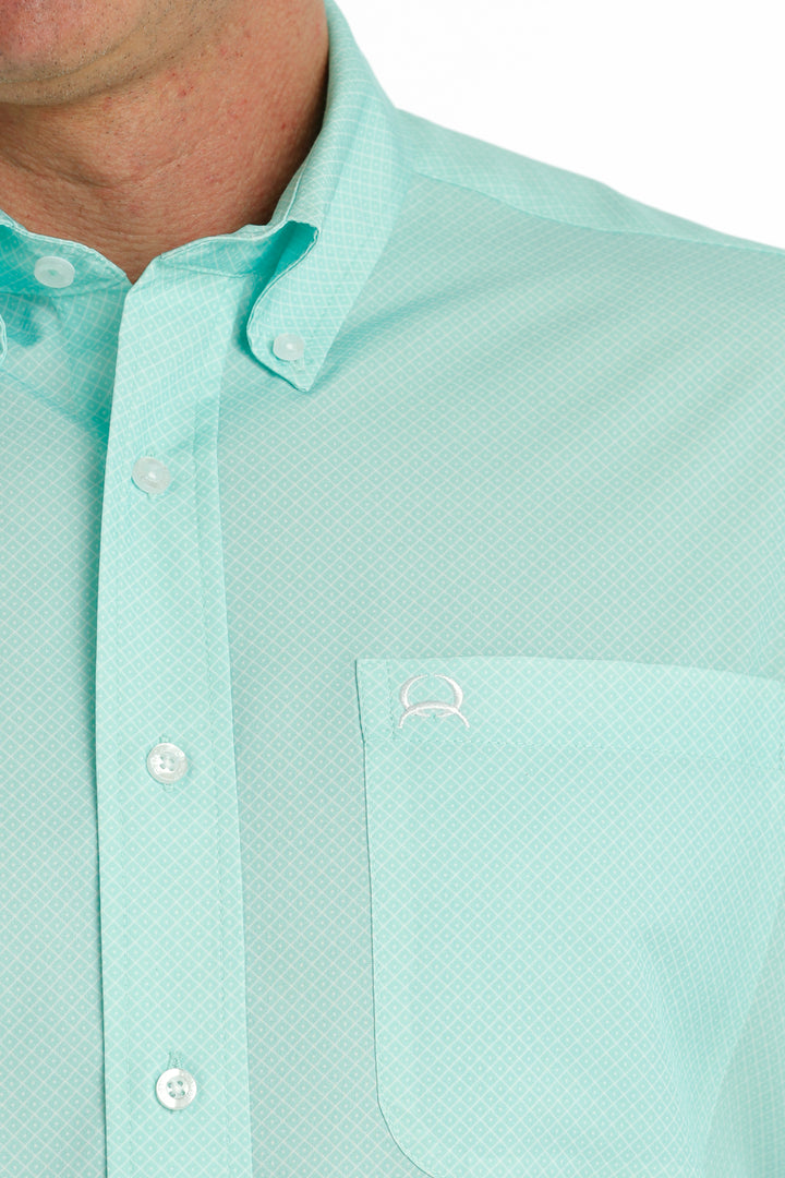 Cinch Men's Short Sleeve Shirt Arena Flex - Mint