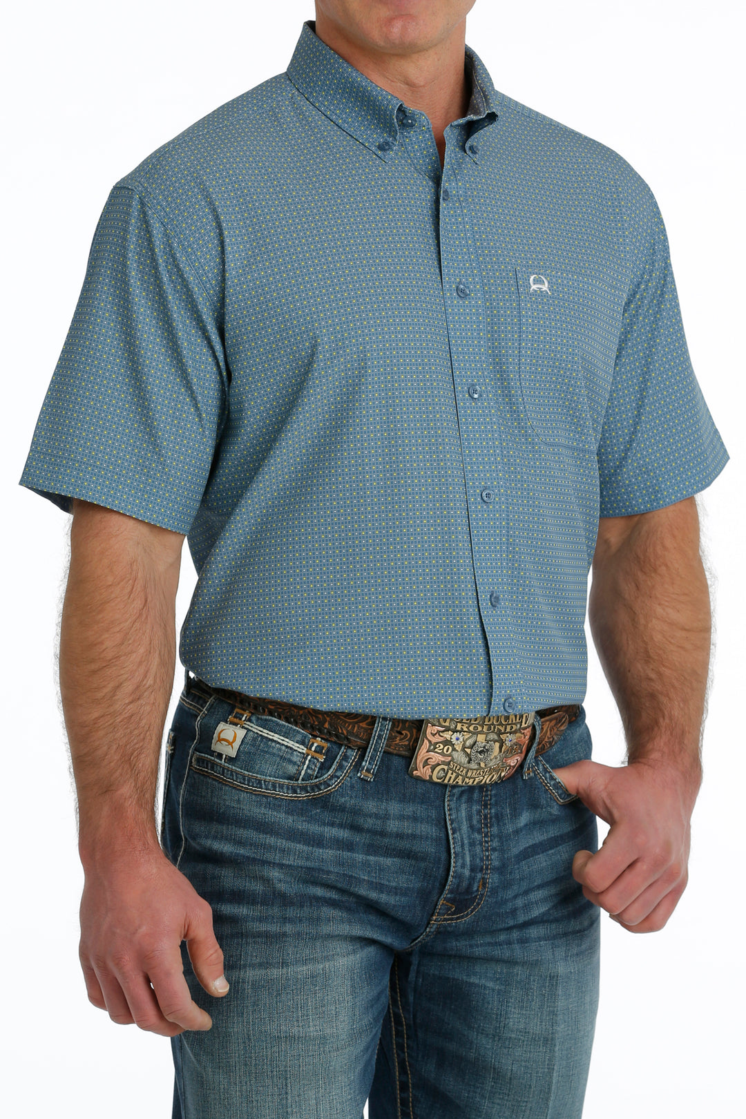 Cinch - Men's Short Sleeve Shirt Arenaflex - Blue