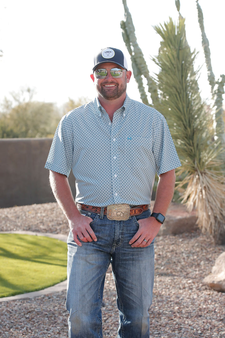 Cinch - Men's Short Sleeve Shirt Arenaflex  - White