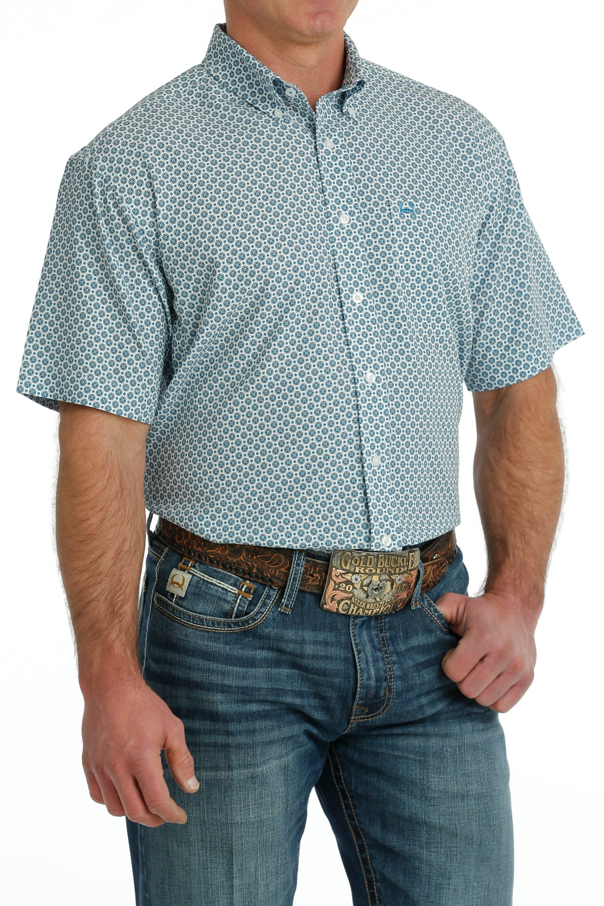 Cinch - Men's Short Sleeve Shirt Arenaflex  - White