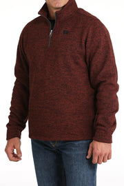 Cinch Men's 1/4 Zip Sweater - Burgundy