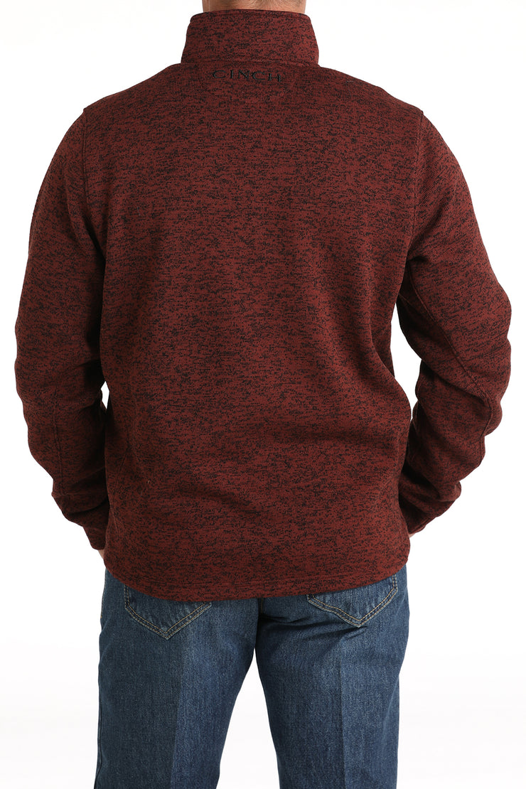 Cinch Men's 1/4 Zip Sweater - Burgundy