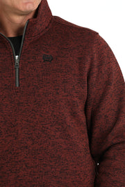 Cinch Men's 1/4 Zip Sweater - Burgundy