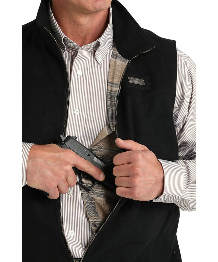 Cinch Men's Concealed Carry Wooly Vest - Black