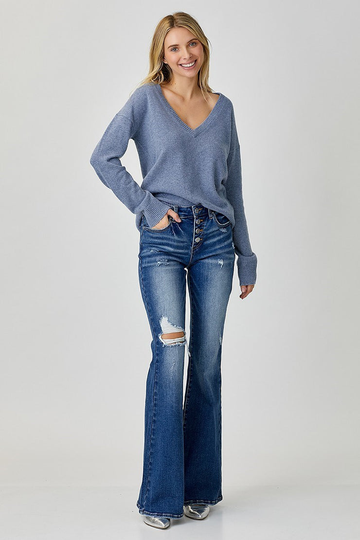 Regular Trendy Designer Women Flair Jeans, Button, High Rise at Rs  399/piece in Surat