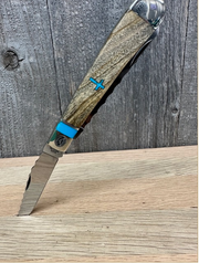 Moore Maker - #5202CJ Jerusalem Olive And Turquoise Cross Trapper - 4-1/8"