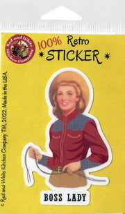 Boss Lady Retro Cowgirl Western Sticker