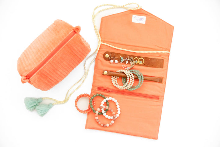 Velvet Jewelry Organizer - Coral