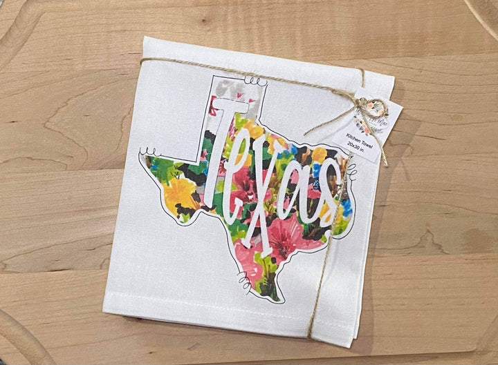 Floral Texas Kitchen Towel