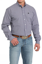 Cinch Men's Long Sleeve Shirt - Plaid (Purple)