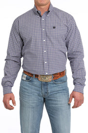 Cinch Men's Long Sleeve Shirt - Plaid (Purple)