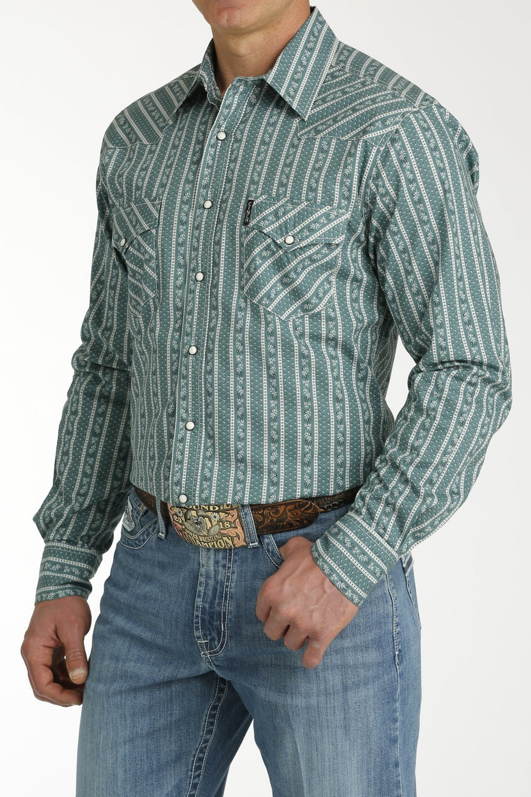 Cinch - Men's Long Sleeve Shirt - Green Print