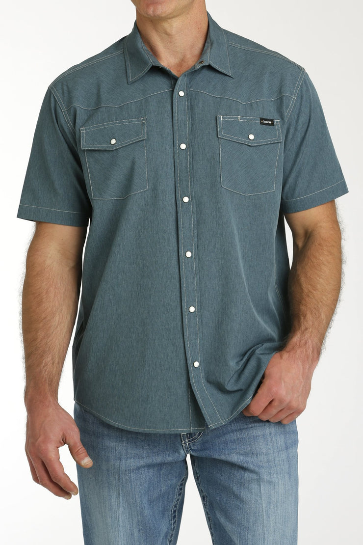 Cinch - Men's Lightweight Short Sleeve Shirt - Blue