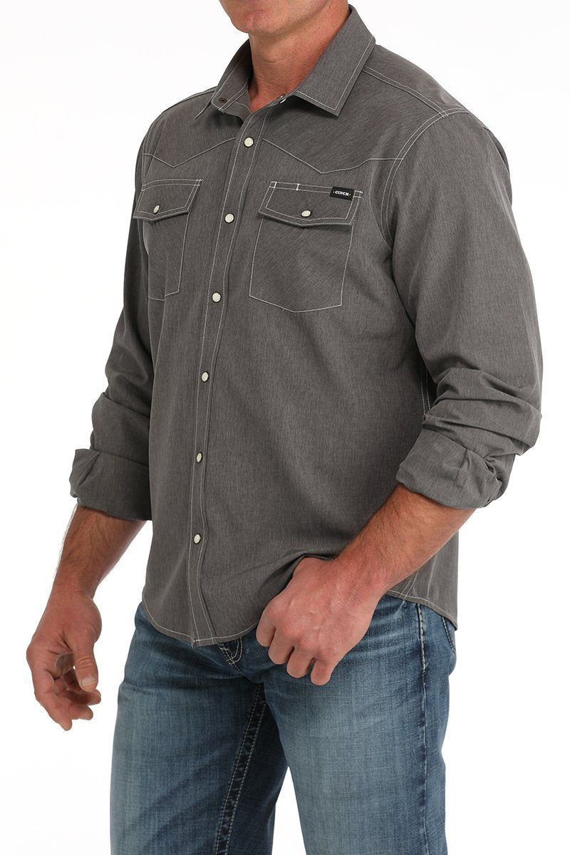 Men's Arenaflex Western Camp Shirt - Charcoal