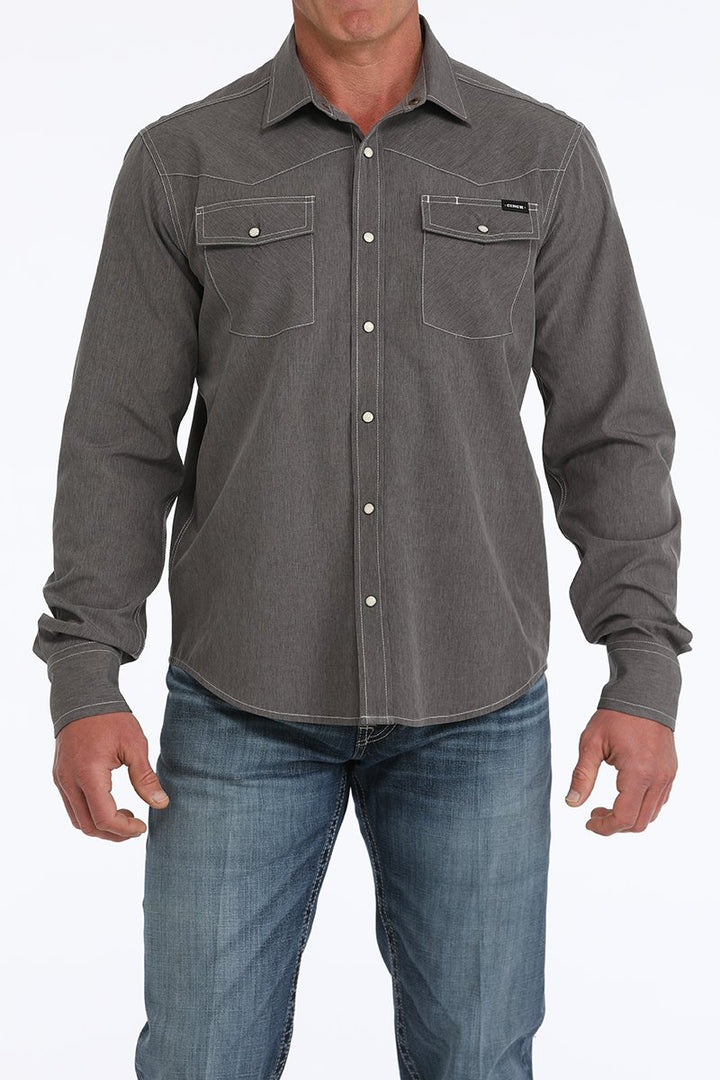 Men's Arenaflex Western Camp Shirt - Charcoal