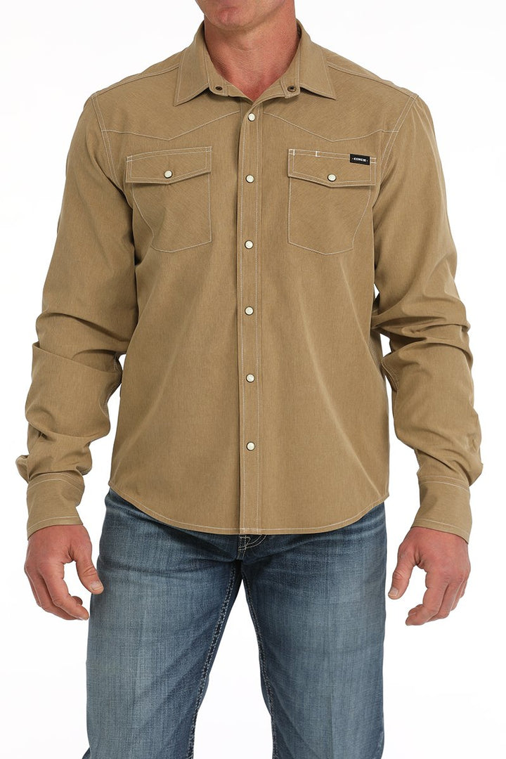 Men's Arenaflex Western Camp Shirt - Brown