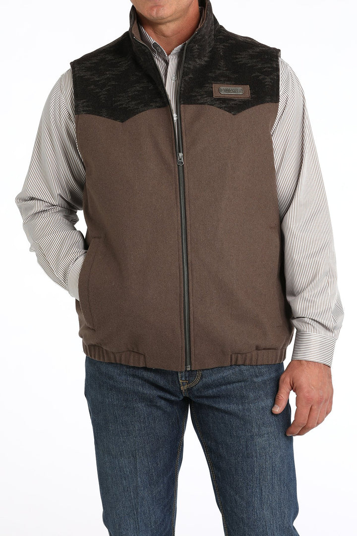 Cinch Men's Coffee & Chocolate Aztec Poly-Wool Concealed Carry Vest