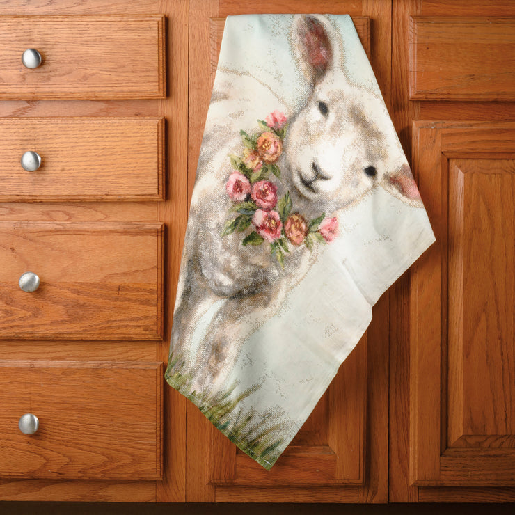 Kitchen Towel - Lamb Wreath