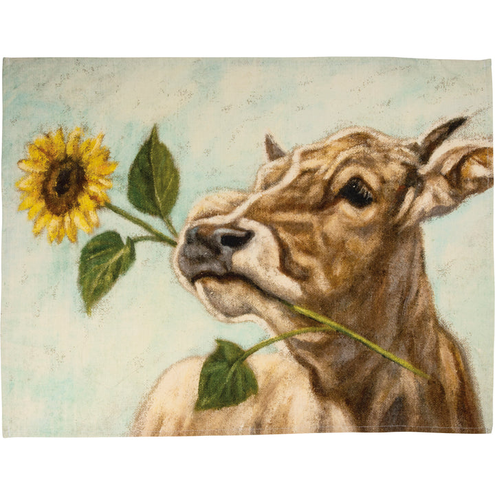 Kitchen Towel - Cow Floral