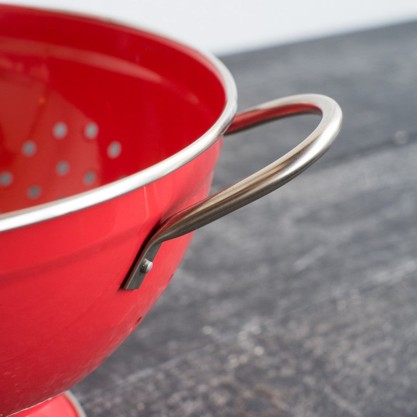 Red Metal Colander