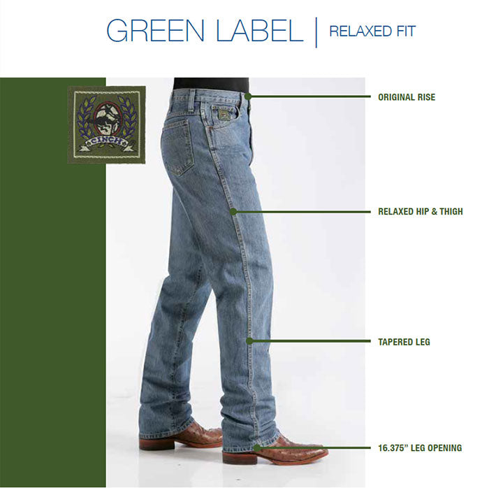 Cinch Men’s Jeans Relaxed Fit Green Label - Medium Stone