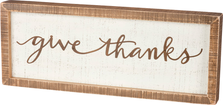 Inset Box Sign - Give Thanks