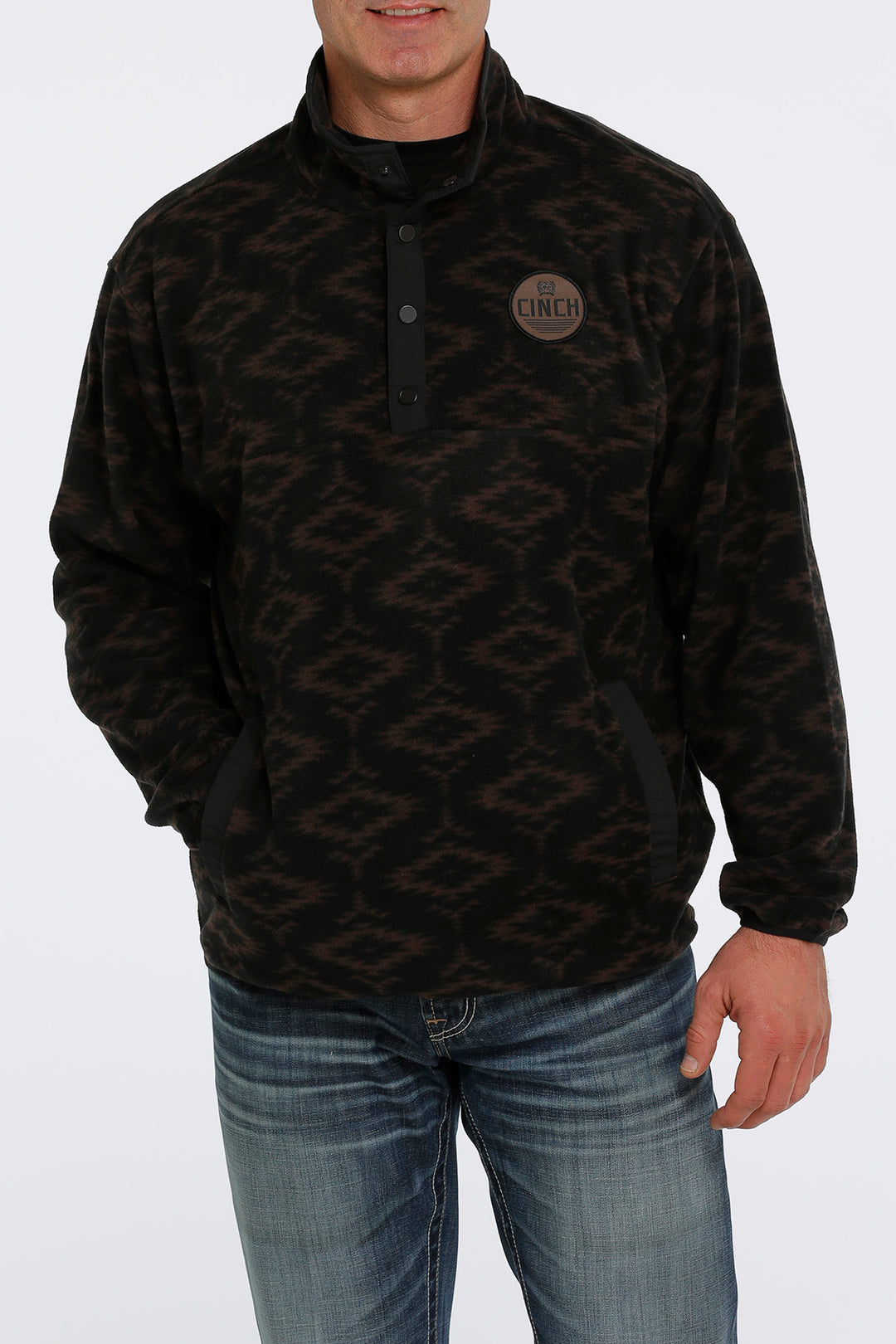 Aztec print fleece pullover best sale